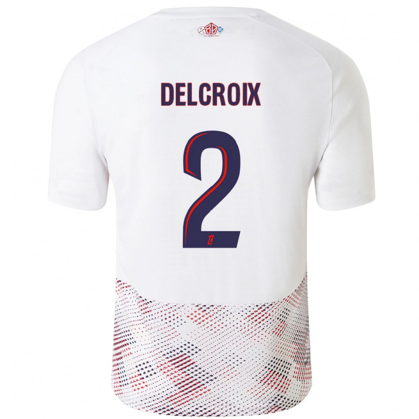 Danxen Enfant Maillot Céleste Delcroix #2 Blanc Bleu Royal Tenues Extérieur 2024/25 T-Shirt