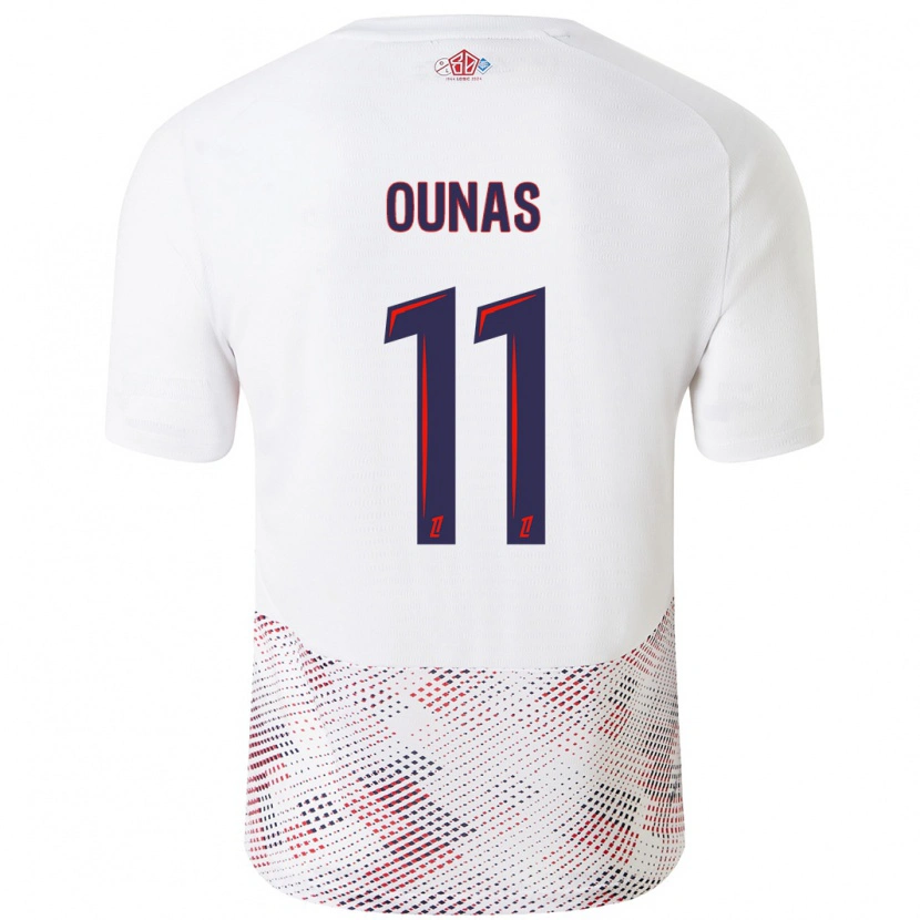 Danxen Enfant Maillot Adam Ounas #11 Blanc Bleu Royal Tenues Extérieur 2024/25 T-Shirt