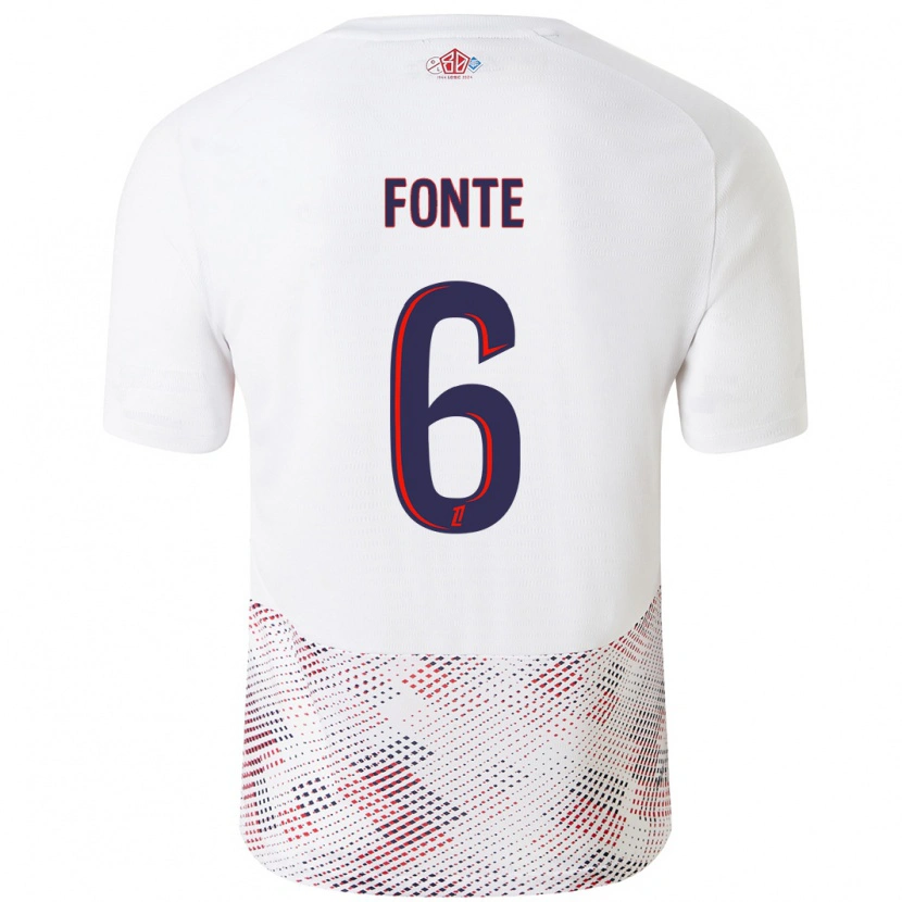 Danxen Enfant Maillot Jose Fonte #6 Blanc Bleu Royal Tenues Extérieur 2024/25 T-Shirt