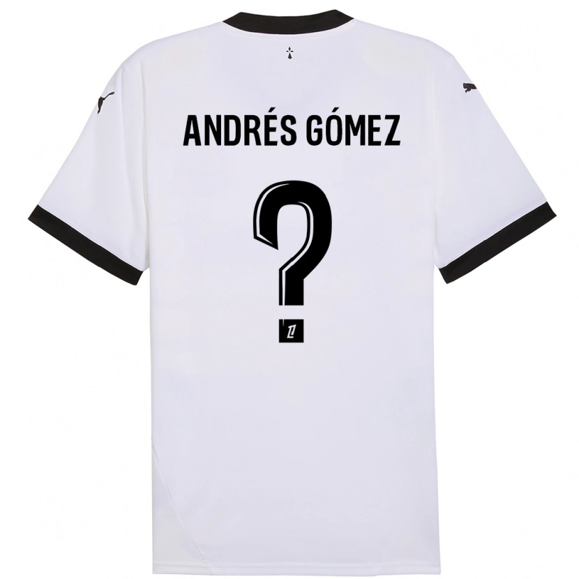 Danxen Enfant Maillot Carlos Andrés Gómez #0 Blanc Noir Tenues Extérieur 2024/25 T-Shirt