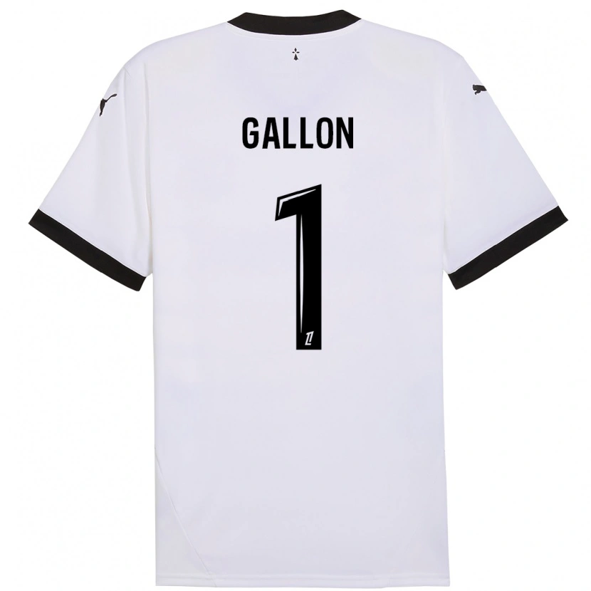 Danxen Enfant Maillot Gauthier Gallon #1 Blanc Noir Tenues Extérieur 2024/25 T-Shirt