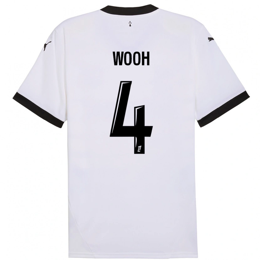 Danxen Enfant Maillot Christopher Wooh #4 Blanc Noir Tenues Extérieur 2024/25 T-Shirt