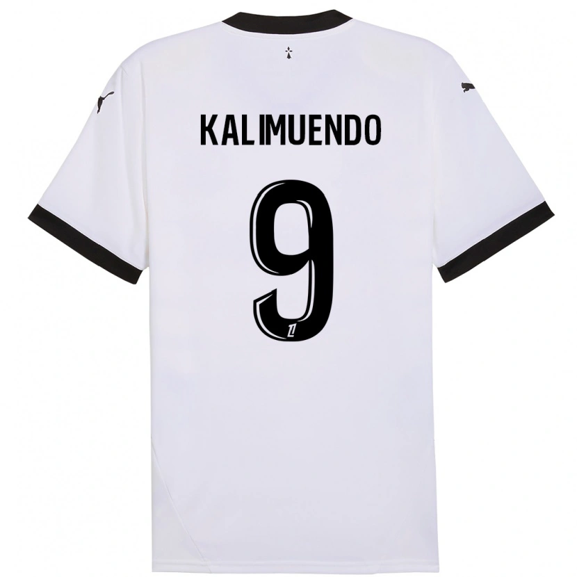 Danxen Enfant Maillot Arnaud Kalimuendo #9 Blanc Noir Tenues Extérieur 2024/25 T-Shirt