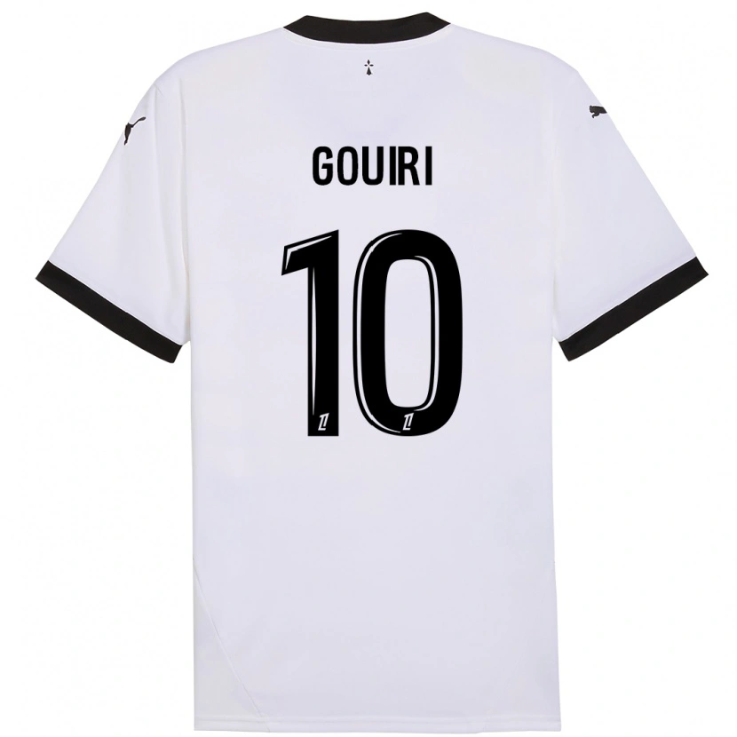 Danxen Enfant Maillot Amine Gouiri #10 Blanc Noir Tenues Extérieur 2024/25 T-Shirt