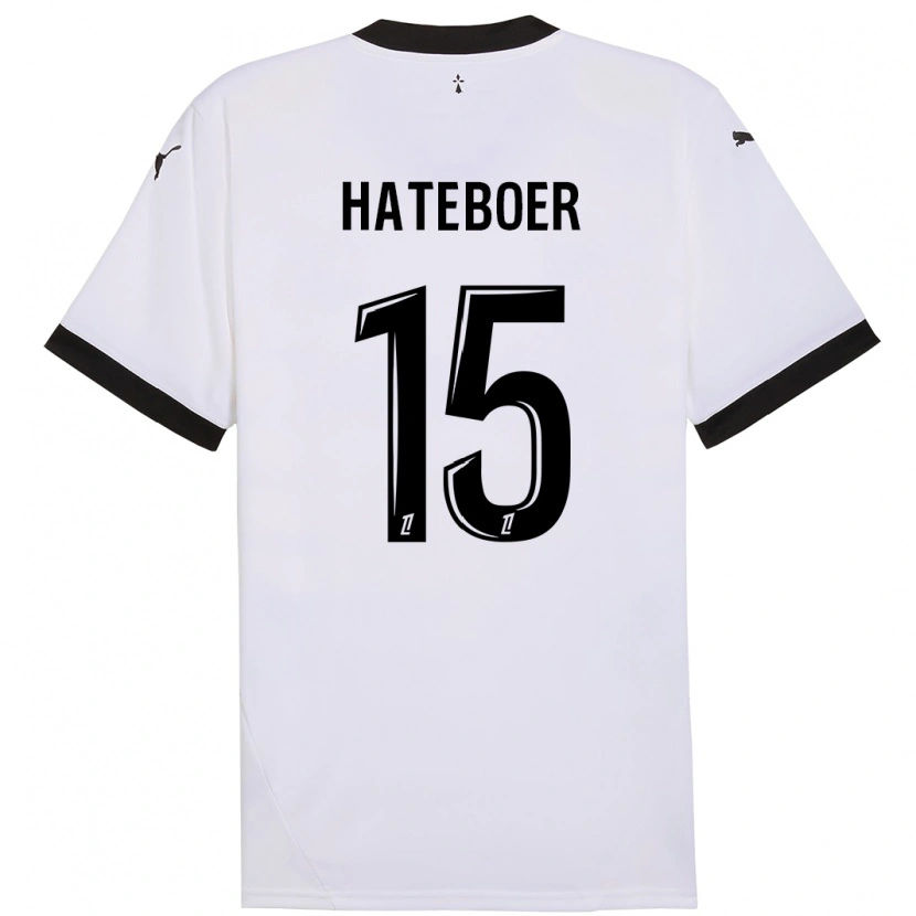 Danxen Enfant Maillot Hans Hateboer #15 Blanc Noir Tenues Extérieur 2024/25 T-Shirt