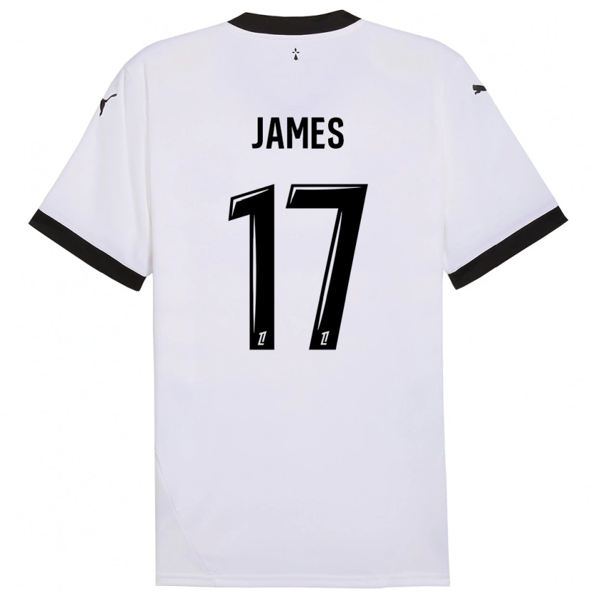 Danxen Enfant Maillot Jordan James #17 Blanc Noir Tenues Extérieur 2024/25 T-Shirt