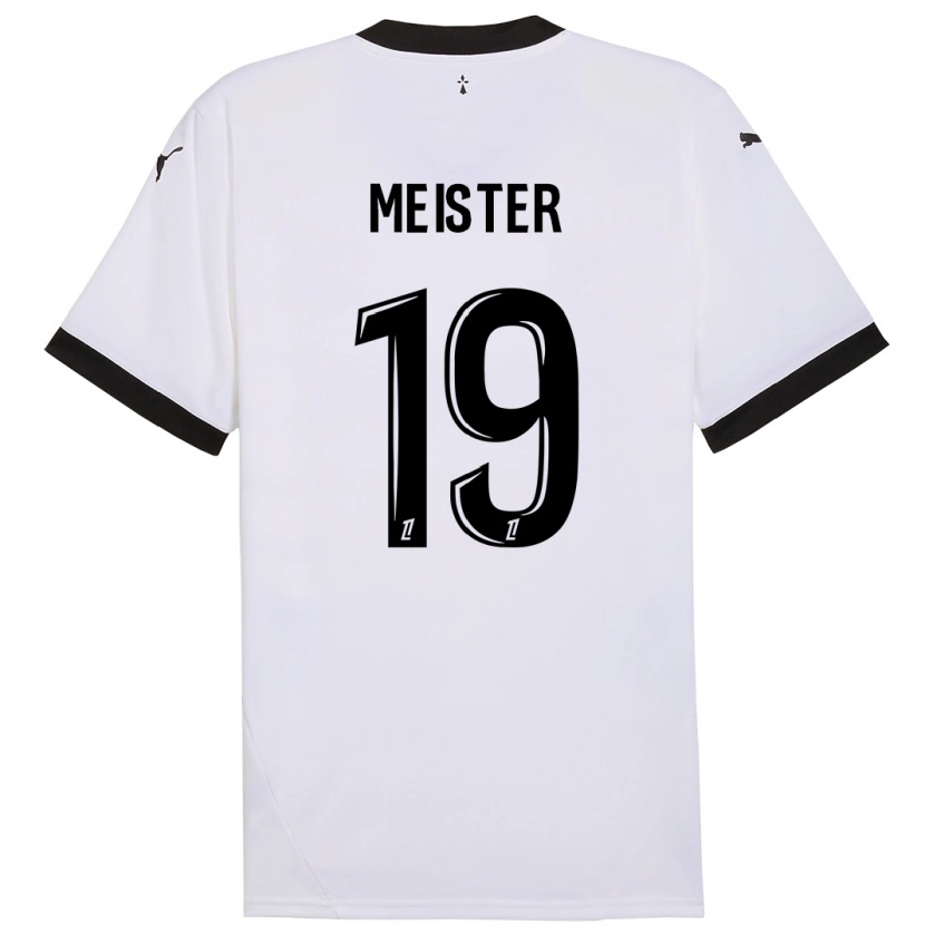 Danxen Enfant Maillot Henrik Meister #19 Blanc Noir Tenues Extérieur 2024/25 T-Shirt