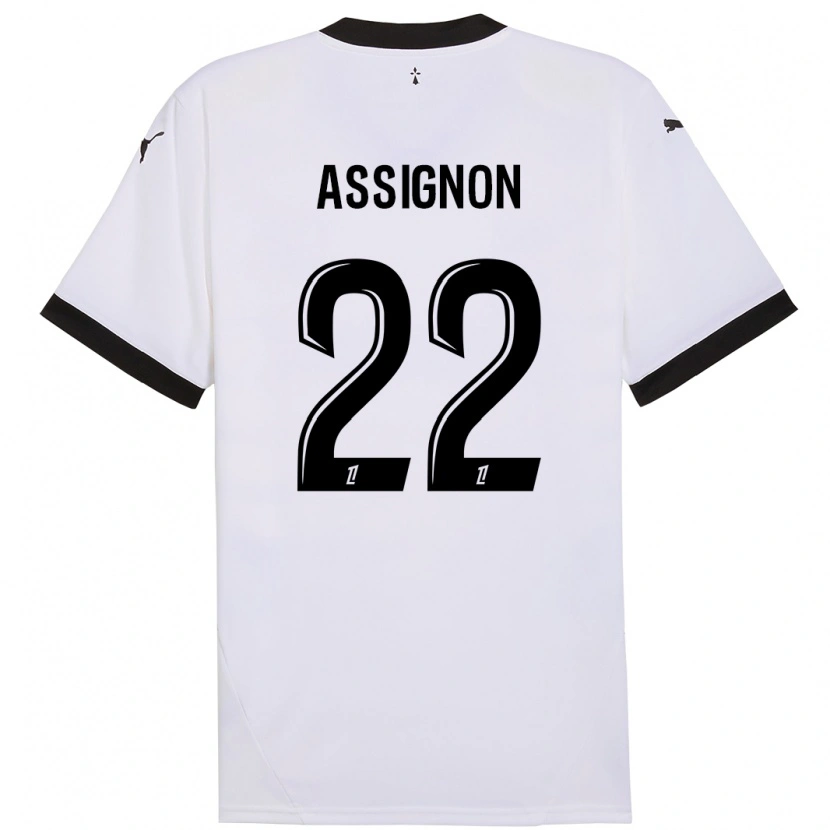 Danxen Enfant Maillot Lorenz Assignon #22 Blanc Noir Tenues Extérieur 2024/25 T-Shirt