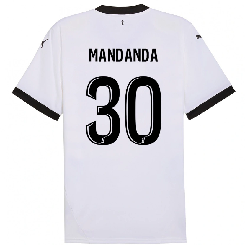 Danxen Enfant Maillot Steve Mandanda #30 Blanc Noir Tenues Extérieur 2024/25 T-Shirt