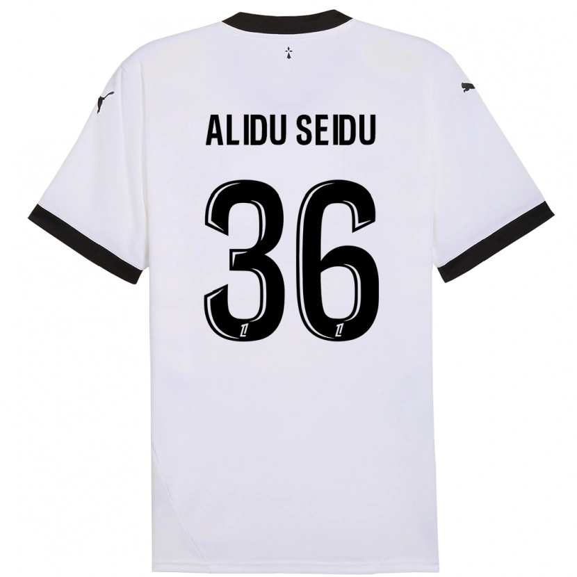 Danxen Enfant Maillot Alidu Seidu #36 Blanc Noir Tenues Extérieur 2024/25 T-Shirt