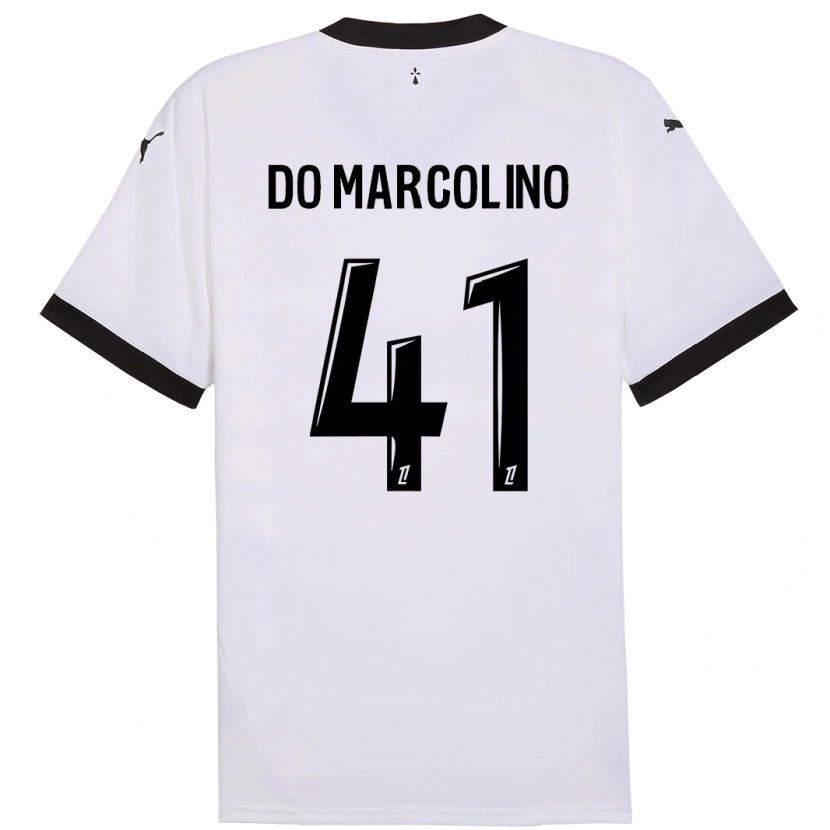 Danxen Enfant Maillot Alan Do Marcolino #41 Blanc Noir Tenues Extérieur 2024/25 T-Shirt