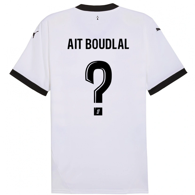 Danxen Enfant Maillot Abdelhamid Ait Boudlal #0 Blanc Noir Tenues Extérieur 2024/25 T-Shirt