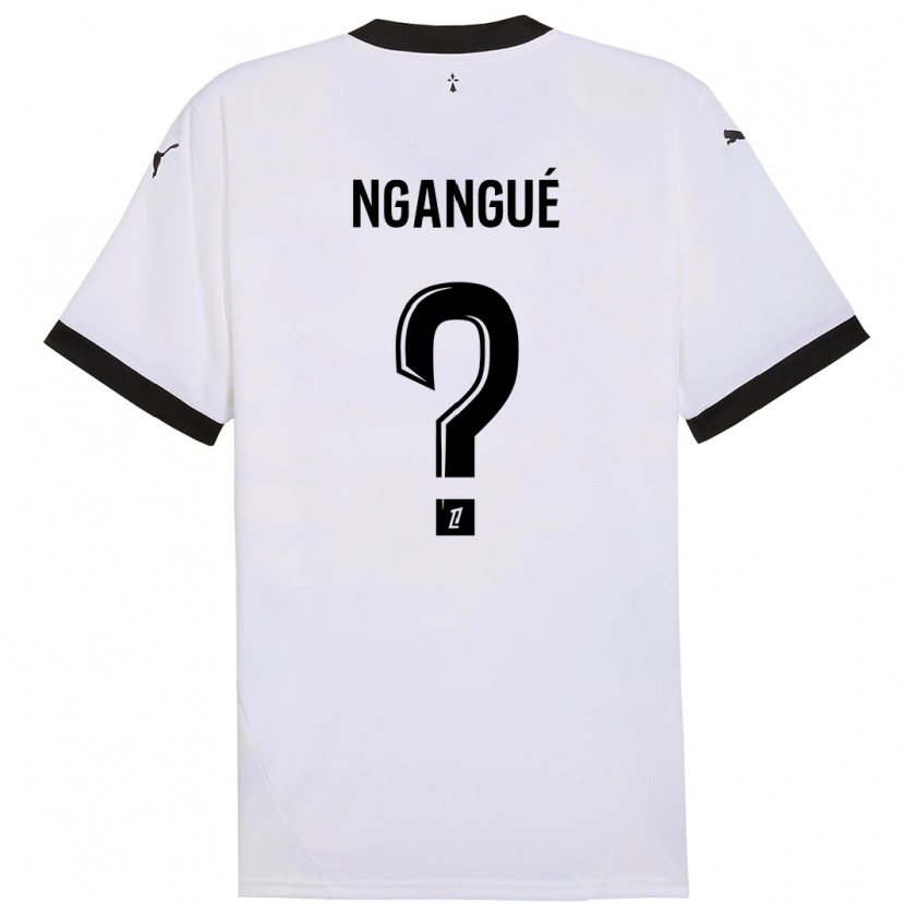 Danxen Enfant Maillot Maurice Ngangué #0 Blanc Noir Tenues Extérieur 2024/25 T-Shirt