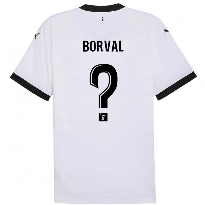 Danxen Enfant Maillot Cyril Borval #0 Blanc Noir Tenues Extérieur 2024/25 T-Shirt