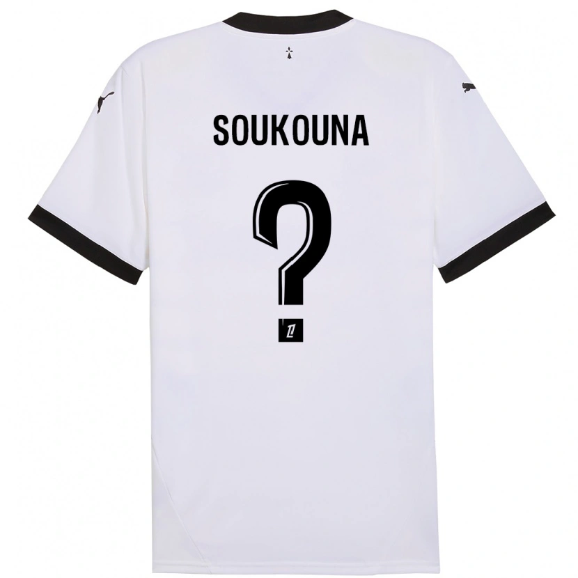 Danxen Enfant Maillot Isiaka Soukouna #0 Blanc Noir Tenues Extérieur 2024/25 T-Shirt