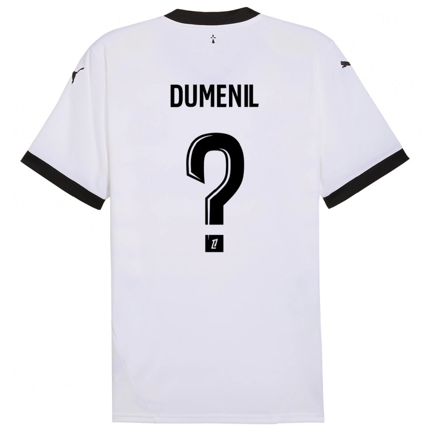 Danxen Enfant Maillot Kylian Dumenil #0 Blanc Noir Tenues Extérieur 2024/25 T-Shirt