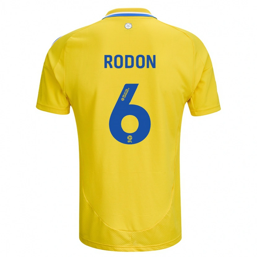 Danxen Enfant Maillot Joe Rodon #6 Jaune Bleu Tenues Extérieur 2024/25 T-Shirt