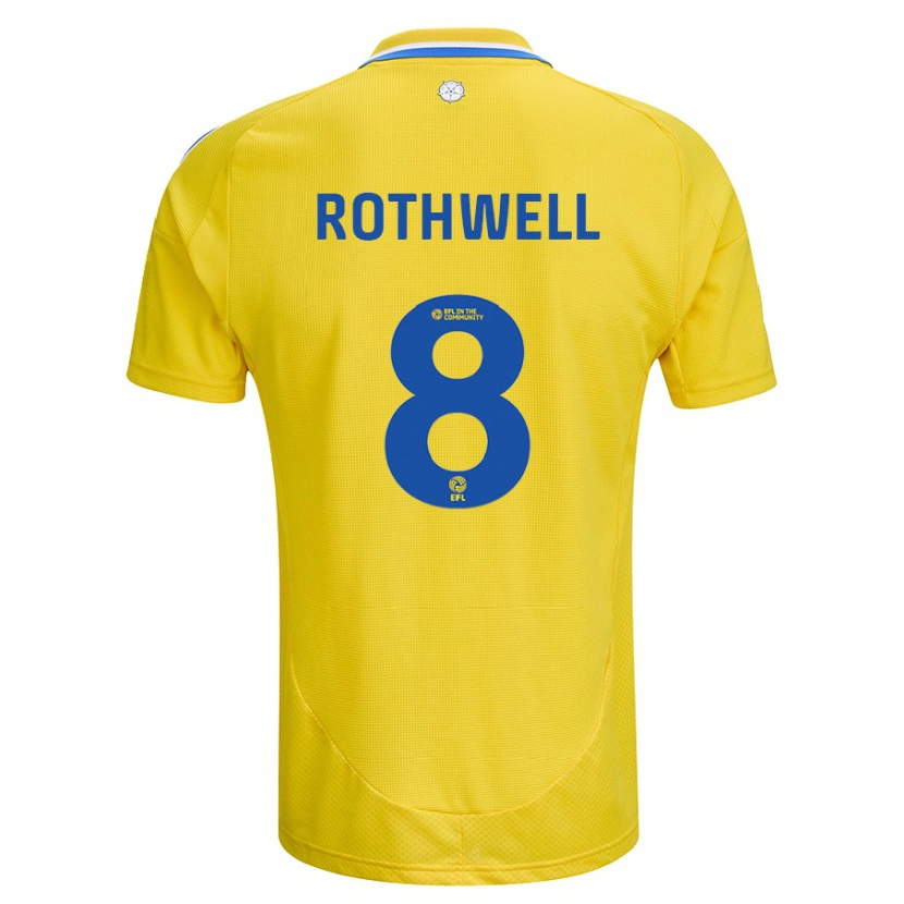 Danxen Enfant Maillot Joe Rothwell #8 Jaune Bleu Tenues Extérieur 2024/25 T-Shirt