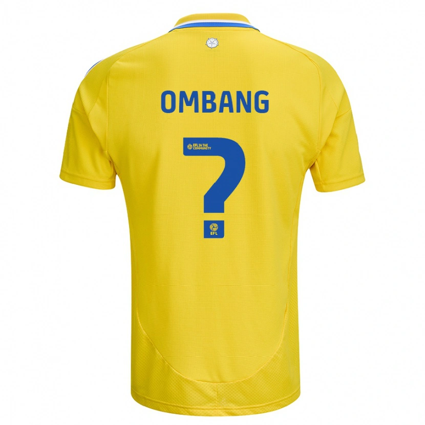 Danxen Enfant Maillot Darryl Ombang #0 Jaune Bleu Tenues Extérieur 2024/25 T-Shirt