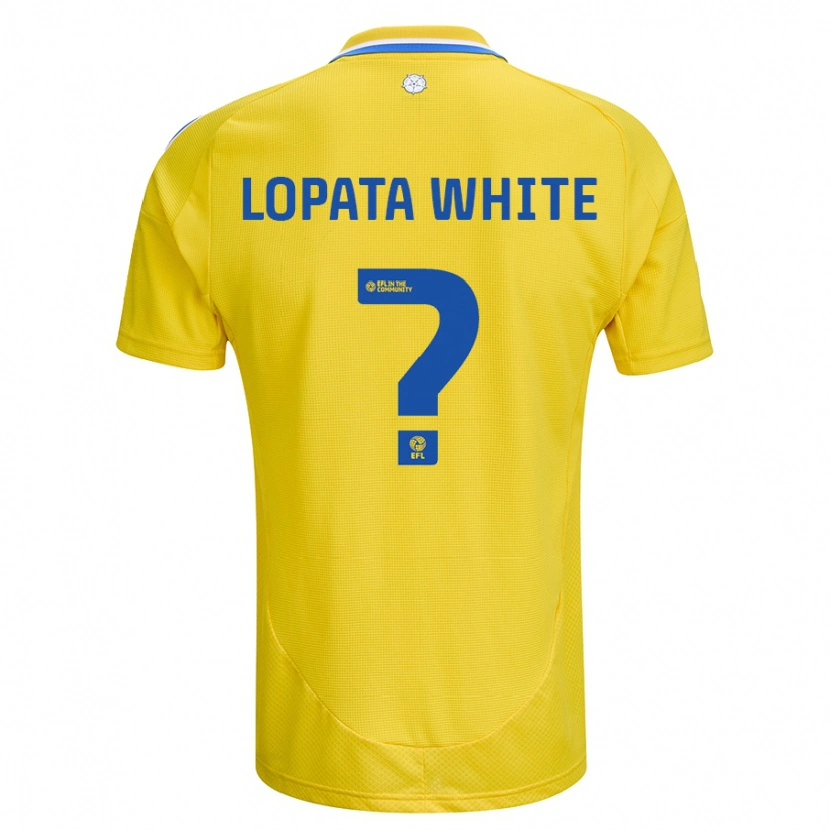 Danxen Enfant Maillot Reuben Lopata-White #0 Jaune Bleu Tenues Extérieur 2024/25 T-Shirt