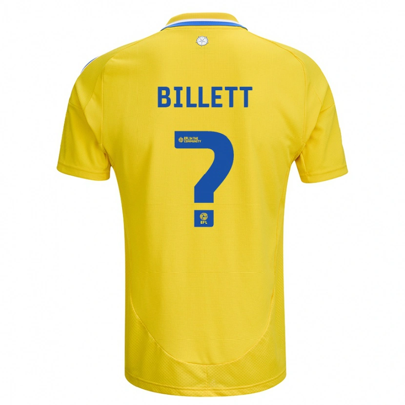 Danxen Enfant Maillot Joe Billett #0 Jaune Bleu Tenues Extérieur 2024/25 T-Shirt