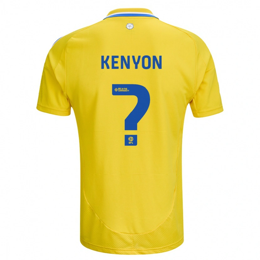 Danxen Enfant Maillot George Kenyon #0 Jaune Bleu Tenues Extérieur 2024/25 T-Shirt