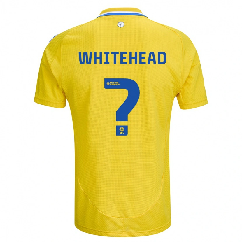 Danxen Enfant Maillot Louie Whitehead #0 Jaune Bleu Tenues Extérieur 2024/25 T-Shirt