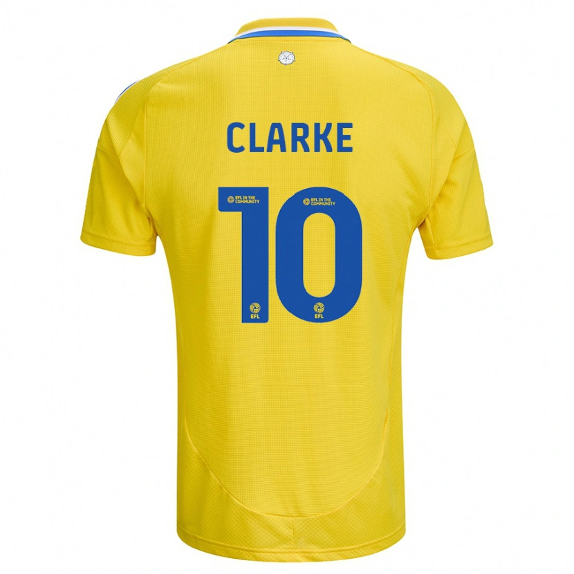 Danxen Enfant Maillot Sarah Clarke #10 Jaune Bleu Tenues Extérieur 2024/25 T-Shirt