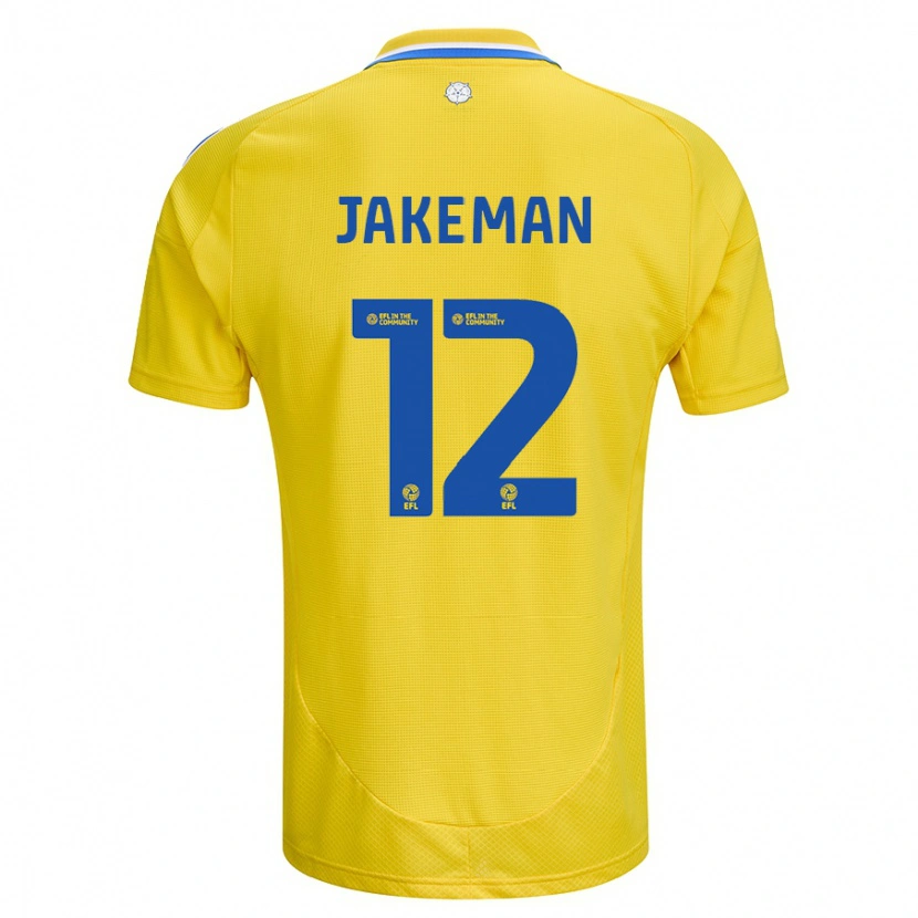 Danxen Enfant Maillot Harriet Jakeman #12 Jaune Bleu Tenues Extérieur 2024/25 T-Shirt