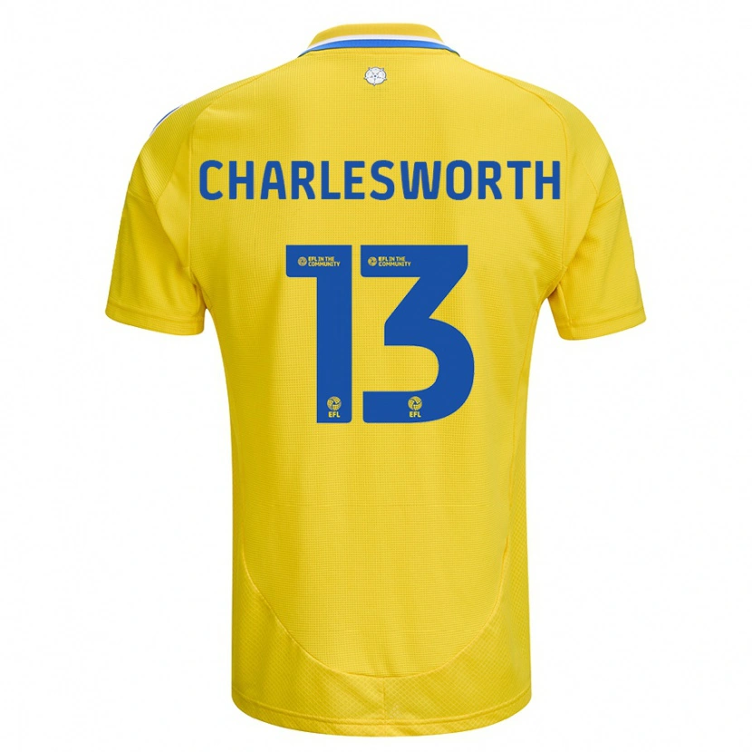 Danxen Enfant Maillot Millie Robshaw-Charlesworth #13 Jaune Bleu Tenues Extérieur 2024/25 T-Shirt