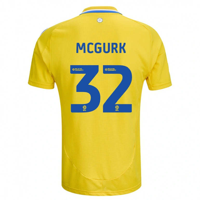 Danxen Enfant Maillot Sean Mcgurk #32 Jaune Bleu Tenues Extérieur 2024/25 T-Shirt