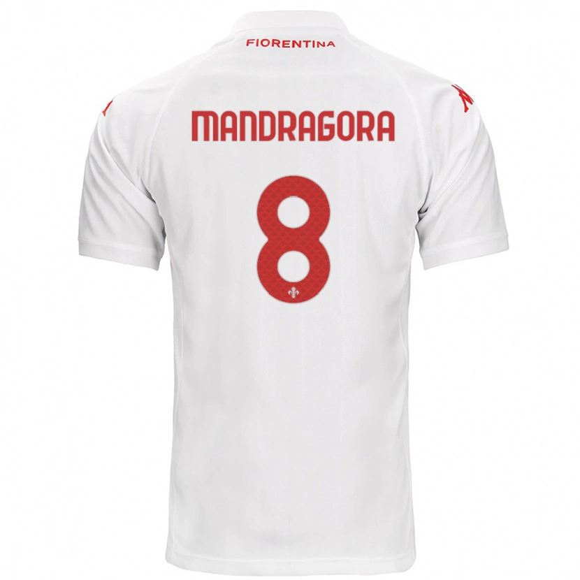 Danxen Enfant Maillot Rolando Mandragora #8 Blanc Tenues Extérieur 2024/25 T-Shirt