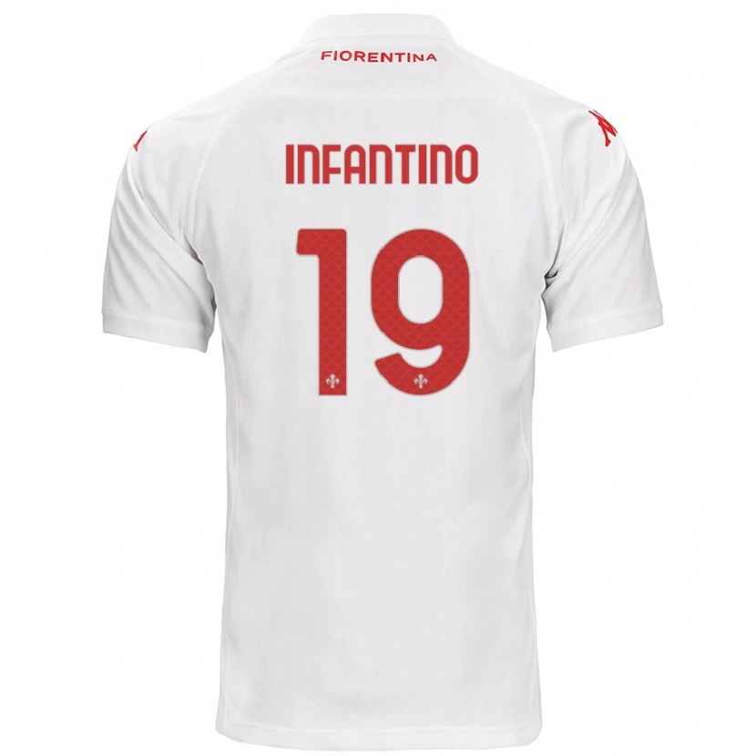 Danxen Enfant Maillot Gino Infantino #19 Blanc Tenues Extérieur 2024/25 T-Shirt