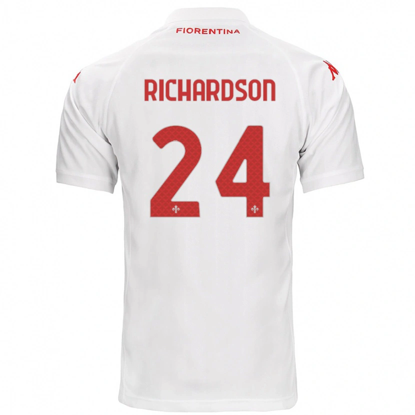 Danxen Enfant Maillot Amir Richardson #24 Blanc Tenues Extérieur 2024/25 T-Shirt