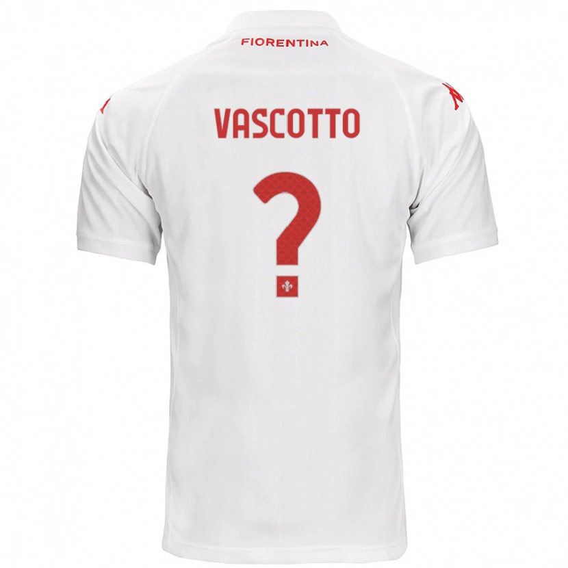 Danxen Enfant Maillot Edoardo Vascotto #0 Blanc Tenues Extérieur 2024/25 T-Shirt