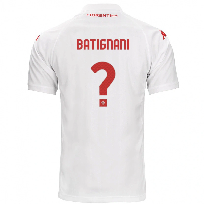 Danxen Enfant Maillot Francesco Batignani #0 Blanc Tenues Extérieur 2024/25 T-Shirt