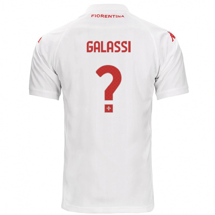 Danxen Enfant Maillot Andrea Galassi #0 Blanc Tenues Extérieur 2024/25 T-Shirt