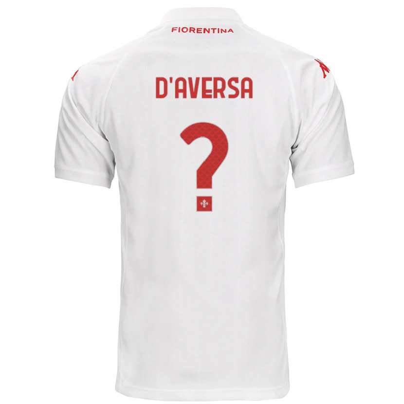 Danxen Enfant Maillot Simone D'aversa #0 Blanc Tenues Extérieur 2024/25 T-Shirt