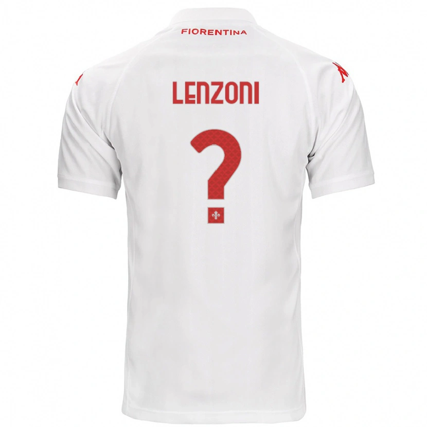 Danxen Enfant Maillot Samuele Lenzoni #0 Blanc Tenues Extérieur 2024/25 T-Shirt