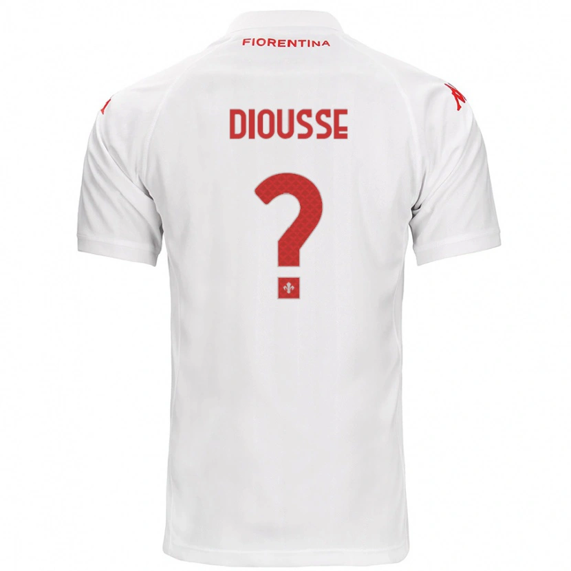 Danxen Enfant Maillot Birahim Diousse #0 Blanc Tenues Extérieur 2024/25 T-Shirt