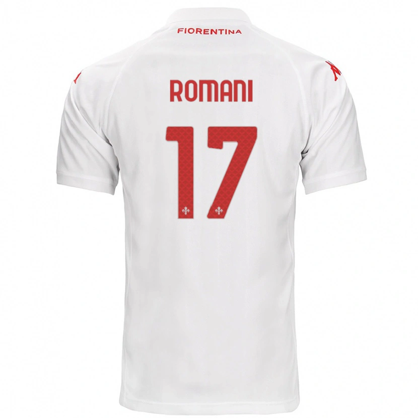 Danxen Enfant Maillot Lorenzo Romani #17 Blanc Tenues Extérieur 2024/25 T-Shirt