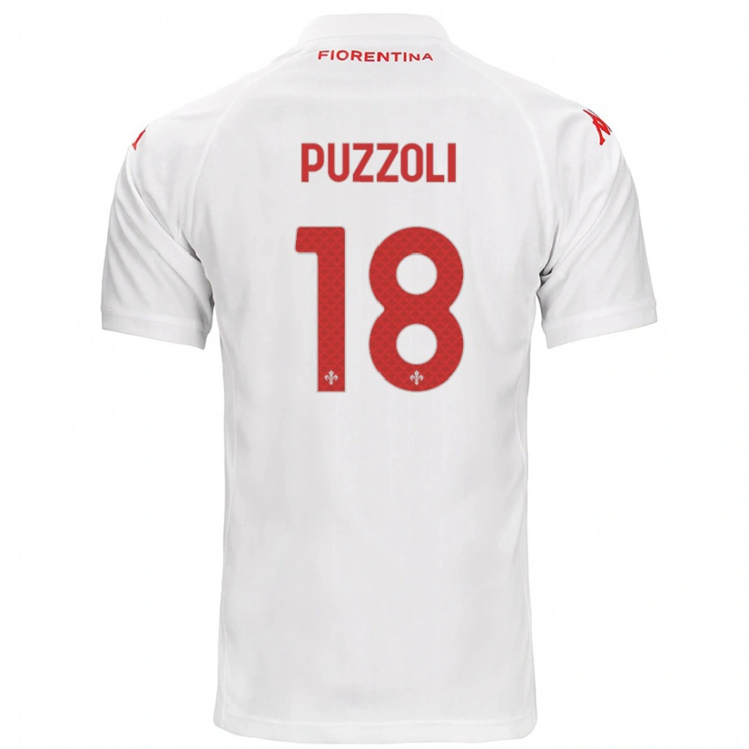 Danxen Enfant Maillot Giorgio Puzzoli #18 Blanc Tenues Extérieur 2024/25 T-Shirt