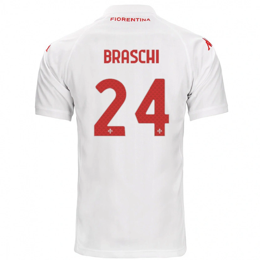 Danxen Enfant Maillot Riccardo Braschi #24 Blanc Tenues Extérieur 2024/25 T-Shirt