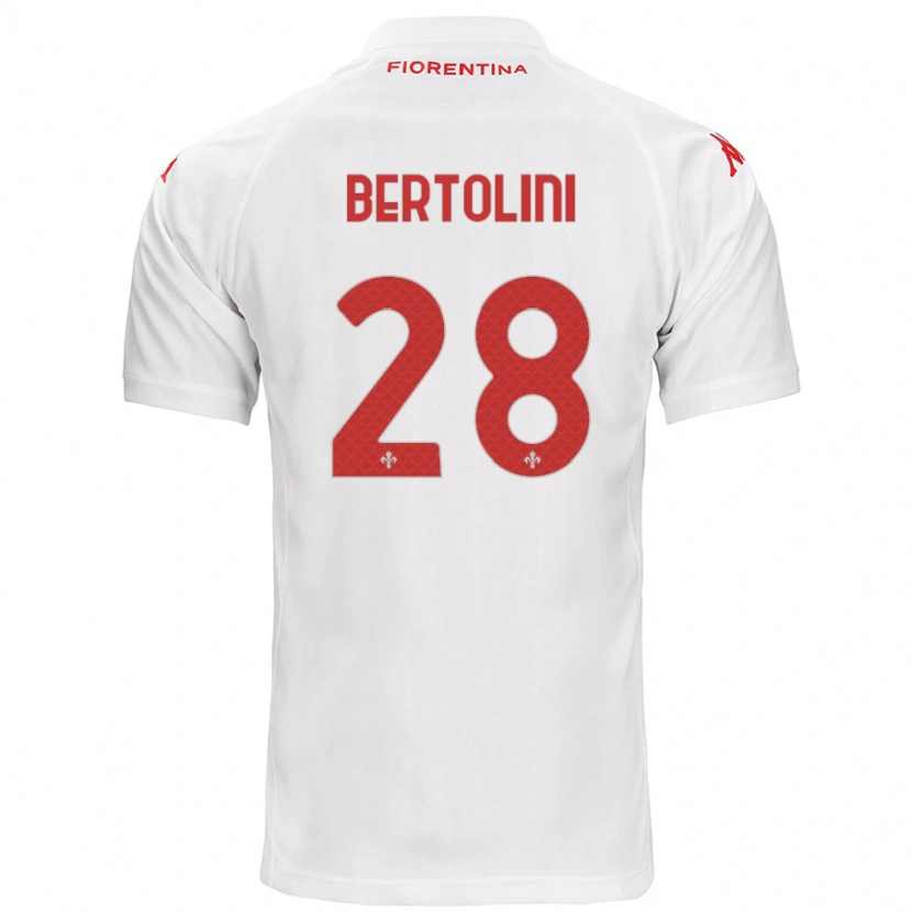 Danxen Enfant Maillot Gabriele Bertolini #28 Blanc Tenues Extérieur 2024/25 T-Shirt