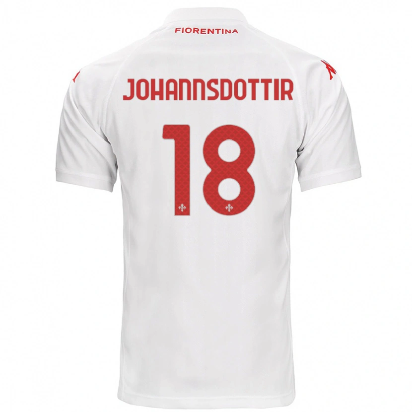 Danxen Enfant Maillot Alexandra Jóhannsdóttir #18 Blanc Tenues Extérieur 2024/25 T-Shirt