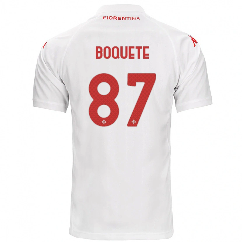 Danxen Enfant Maillot Verónica Boquete #87 Blanc Tenues Extérieur 2024/25 T-Shirt