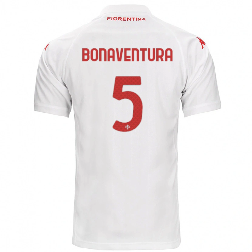 Danxen Enfant Maillot Giacomo Bonaventura #5 Blanc Tenues Extérieur 2024/25 T-Shirt