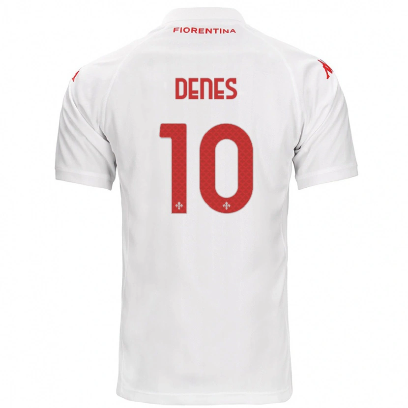 Danxen Enfant Maillot Adrián Dénes #10 Blanc Tenues Extérieur 2024/25 T-Shirt