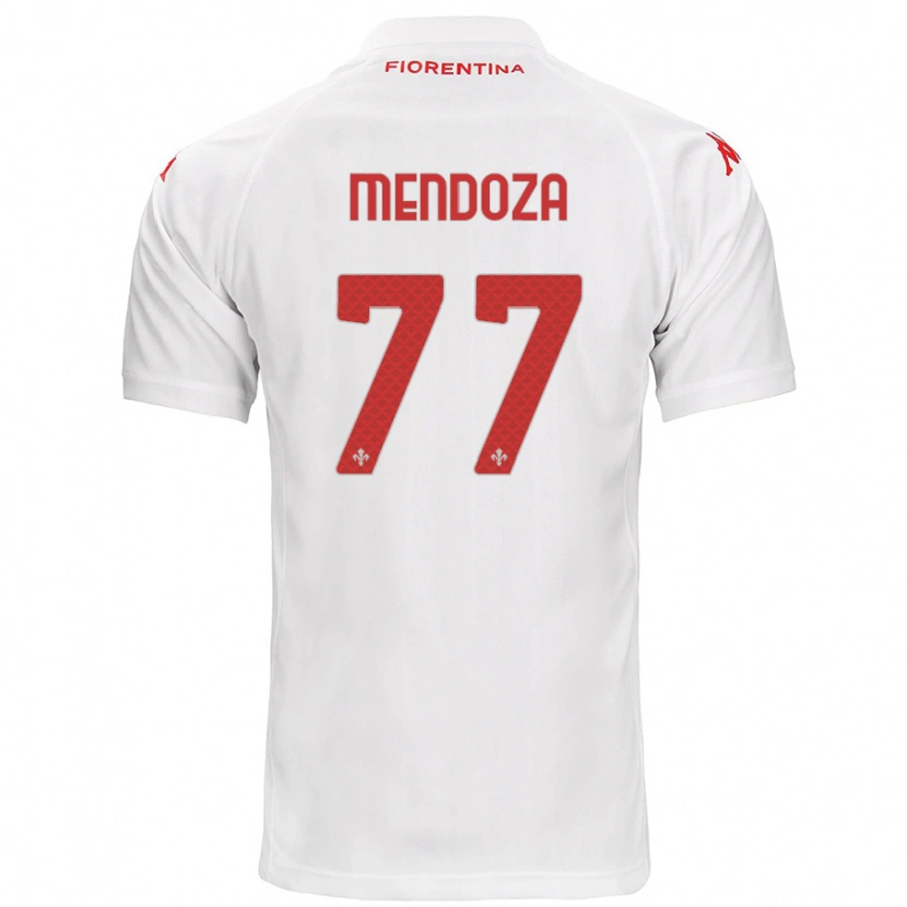 Danxen Enfant Maillot William Mendoza #77 Blanc Tenues Extérieur 2024/25 T-Shirt