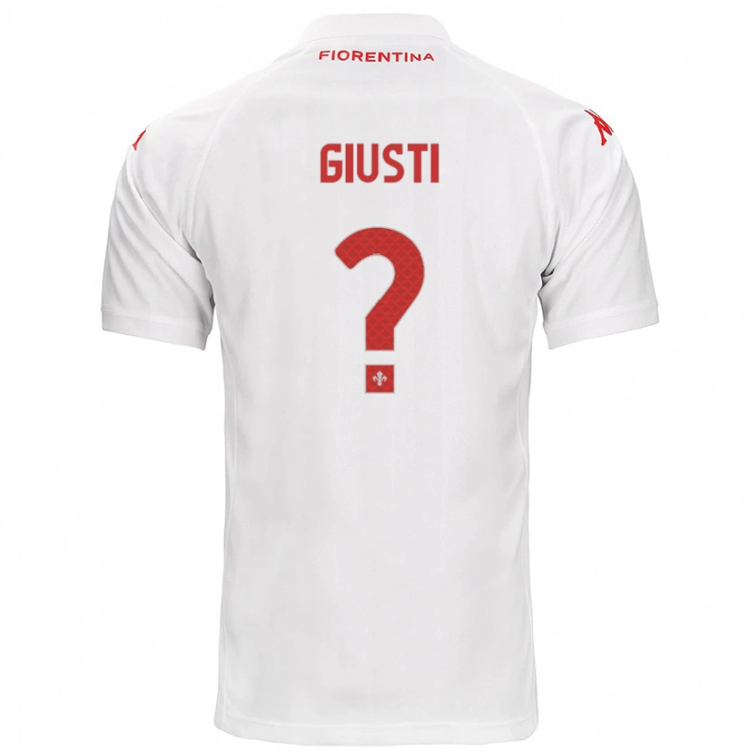 Danxen Enfant Maillot Edoardo Giusti #0 Blanc Tenues Extérieur 2024/25 T-Shirt